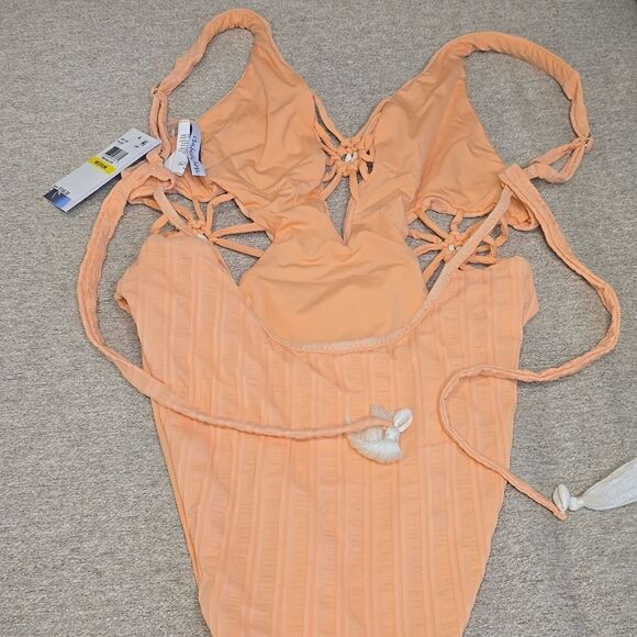 Isabella Rose Champagne Maillot Swimsuit - Picture 5 of 14